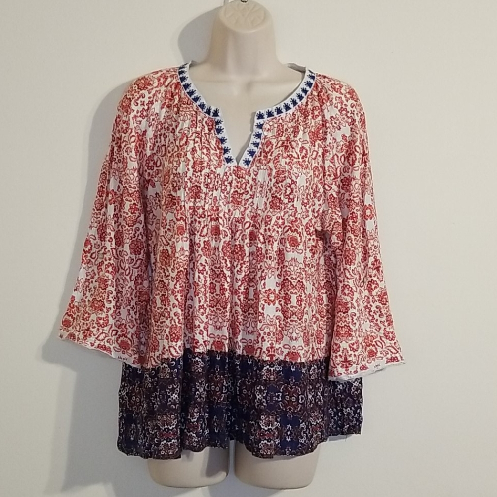 Vintage America blues women's red color blouse